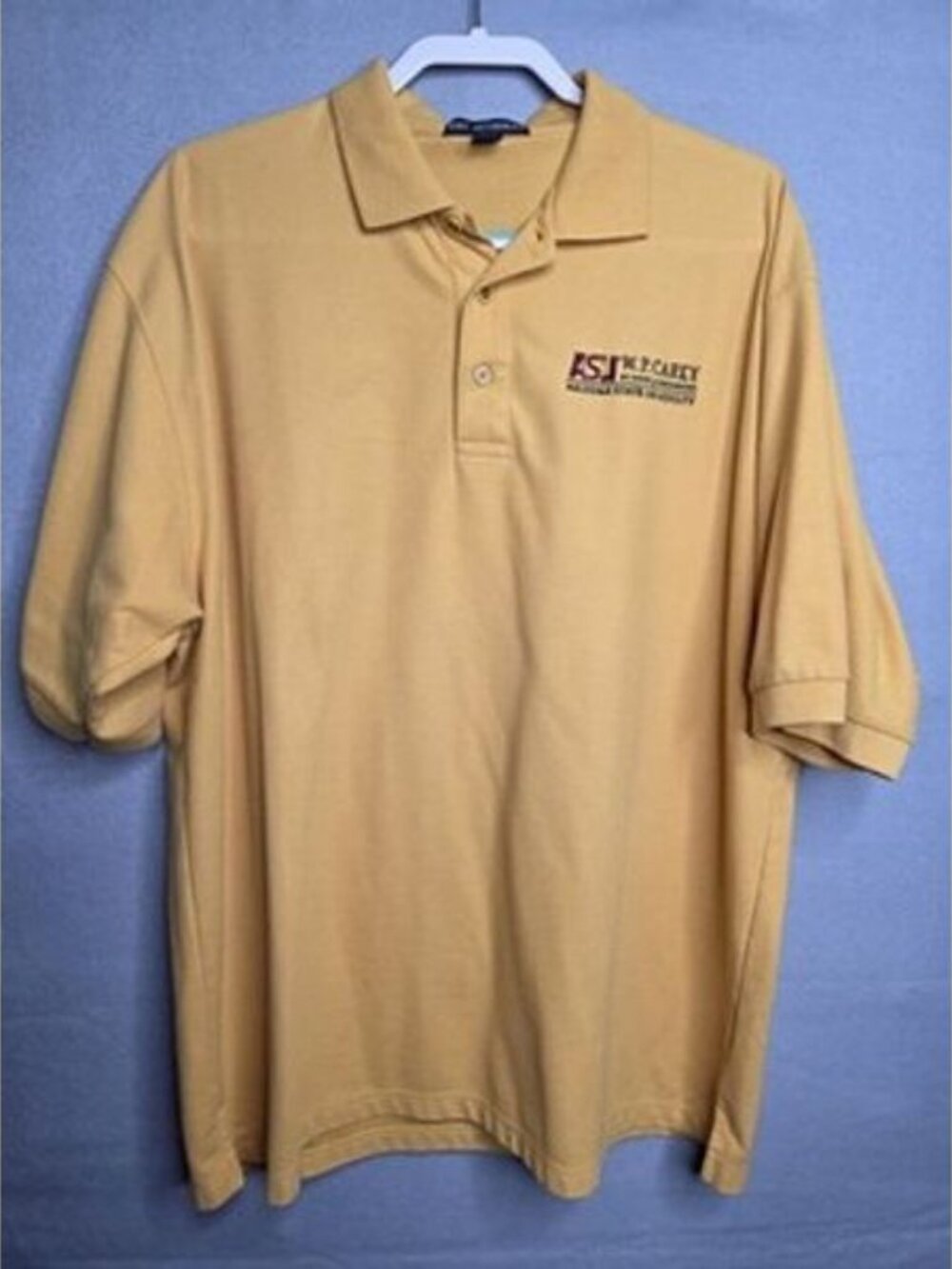ASU Arizona State University Polo Shirt Men's Size XXL Gold WP Carey School Busi